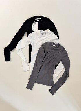 THE SHY STREET•基础款百搭经典高弹力半高领圆领衫