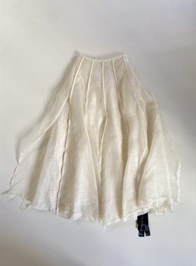 Tèbianco白茶•非遗植物染真丝绡仙女风朦胧分割半裙