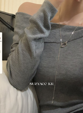suzyacc kr极简风双环可抽拉毛衣链长款项链女2024新款高级毛衣链