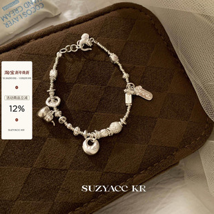 suzyacc kr纯银葫芦小胖福吊坠手链小众设计感ins风手饰