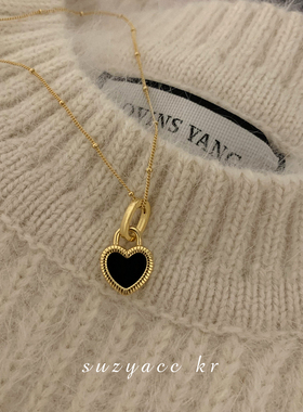 轻奢小众复古双面爱心项链