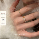 suzyacc kr小众设计百搭合成锆石戒指轻奢气质高级食指戒高级指环