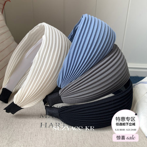 【99元任选4件】宽边条纹褶皱发箍简约小众设计感头箍百搭头饰