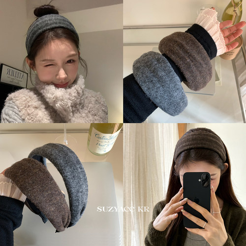 【藤姐推荐】suzyacc kr慵懒感柔软针织发箍通勤感简约百搭头箍女