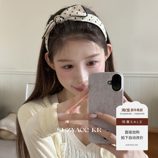 波点兔耳朵蝴蝶结细发箍女小众设计感百搭头箍 任选4件 99元