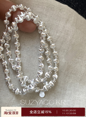 suzyacc kr纯银猫眼珠手链女重工简约小众百搭高级感弹力绳手饰