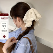 suzyacc kr超大号温柔花边蕾丝发圈气质高级感ins百搭低马尾头绳