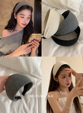 suzyacc kr易梦玲同款加宽坑条发箍2026新款简约气质高级感发带女