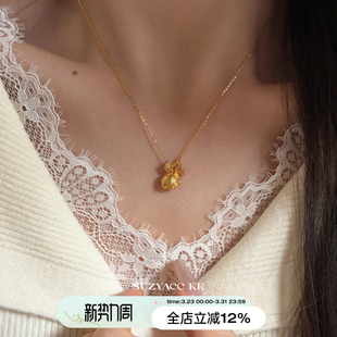 suzyacc kr纯银平安小象项链重工质感小众设计锁骨链珠宝感毛衣链