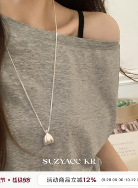 suzyacc kr早秋新品钱袋子锦囊毛衣链女简约小众高级百搭长项链