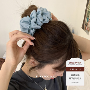 褶皱花苞大肠圈高级低马尾丸子头盘发发圈头绳 任选4件 99元