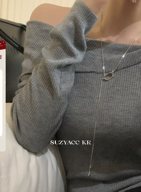 suzyacc kr极简风双环可抽拉毛衣链长款项链女2024新款高级毛衣链