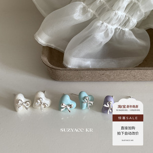 个性 任选4件 爱心滴釉蝴蝶结耳环女复古甜美高级感耳钉 99元