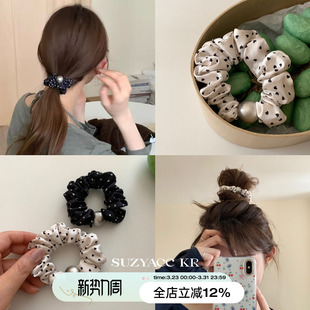 suzyacc 百搭爱心波点小众皮筋发圈温柔通勤高级皮筋头绳 kr法式
