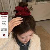 20点波点红色大肠圈毛呢发圈 1.14 新品 限时2件88折