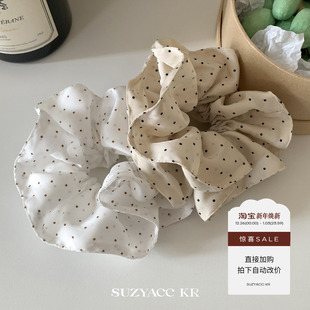 小清新波点花苞发圈丸子头盘发头绳法式 任选4件 复古皮筋 99元