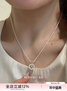 suzyacc kr合成锆石八芒星星空项链女2026新款轻奢小众高级毛衣链