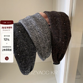 20点英伦复古毛呢亮片宽边发箍 1.14 新品 限时2件88折