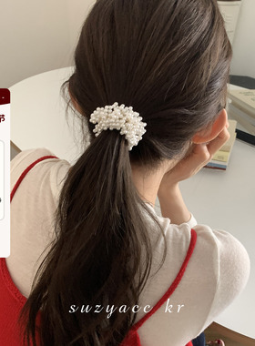 suzyacc kr温柔如你超仙仿珍珠发圈女2025气质高级感小众头绳