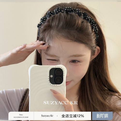 suzyacc kr波点雪纺倒插梳高颅顶发箍女2026新款法式复古高级头箍