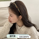 suzyacc 洗脸头箍 kr秋冬美拉德高级感毛呢格子细发箍女2025新款