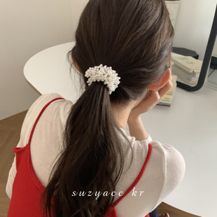 kr温柔如你超仙仿珍珠发圈女2026气质高级感小众头绳 suzyacc