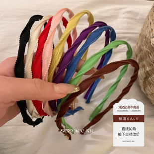 螺旋细边彩色织带发箍女春夏小众设计感头箍 任选4件 99元