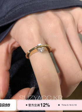 suzyacc kr闪耀宇宙转动锆石戒指2026年新款品牌感小众简约食指戒