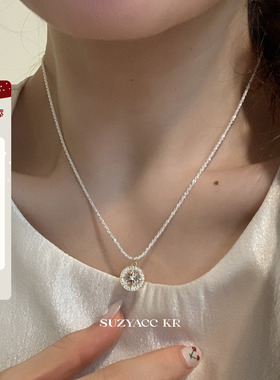 suzyacc kr合成锆石八芒星星空项链女2024新款轻奢小众高级毛衣链