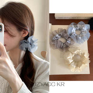 suzyacc 甜美小清新皮筋头绳 kr柔软不伤发网纱木耳边发圈2026新款