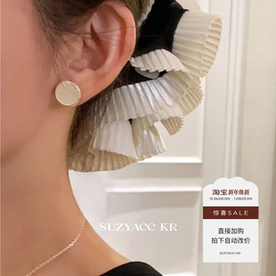 复古珐琅滴釉圆形纽扣耳环2025新款 任选4件 简约耳钉女 99元