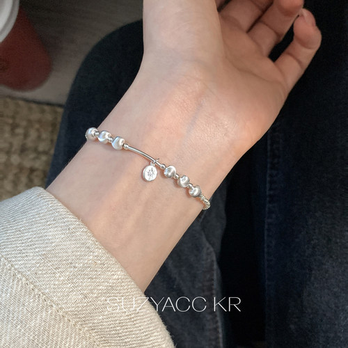 suzyacc kr纯银猫眼珠手链弹力超闪简约百搭小众精致高级感手饰