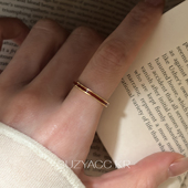 suayacc kr红色滴釉素圈戒指开口显白过年氛围感食指戒高级指环女