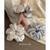 suzyacc 简约高级大肠圈 kr缎面光泽感大号发圈女低马尾皮筋法式