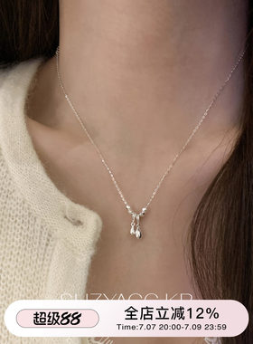 suzyacc kr纯银水滴蹦迪珠项链2026新简约小众设计锁骨链质感颈链