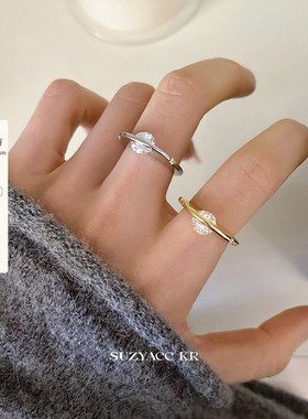 suzyacc kr闪耀宇宙转动锆石戒指轻奢简约小众设计感食指戒指环女