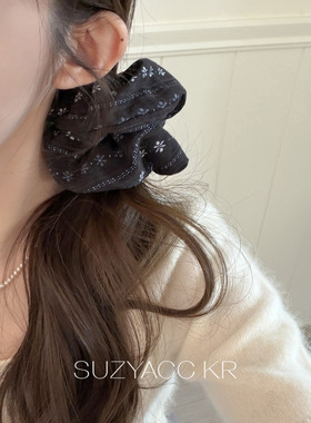 【新品限时2件88折】3.11 20：00森系藏蓝碎花大肠圈