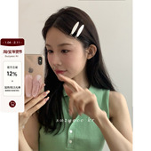 suzyacc kr磨砂金属叶子发夹刘海夹女2025新款 前额简约小众侧边夹