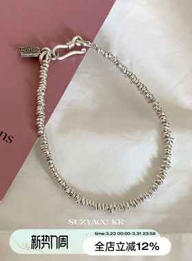 suzyacc kr做旧手工银手链盘缠手串轻奢小众精致百搭高级感手饰女