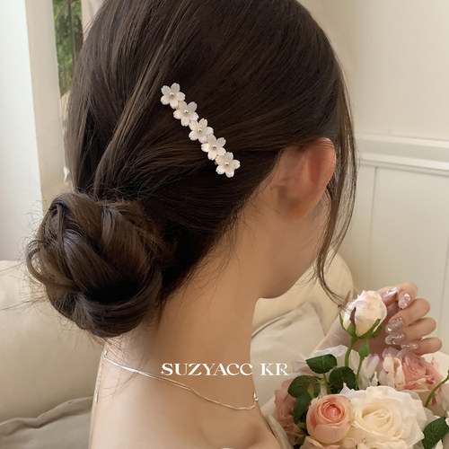 suzyacc kr春日樱花花朵侧边夹刘海夹女2025新款小清新设计发夹