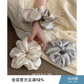 suzyacc 简约高级大肠圈 kr缎面光泽感大号发圈女低马尾皮筋法式