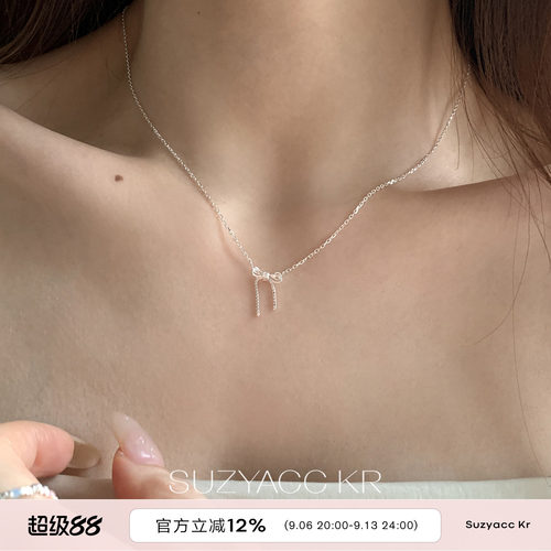 suzyacc kr纯银迷你蝴蝶结项链2026新款ins风简约百搭高级锁骨链