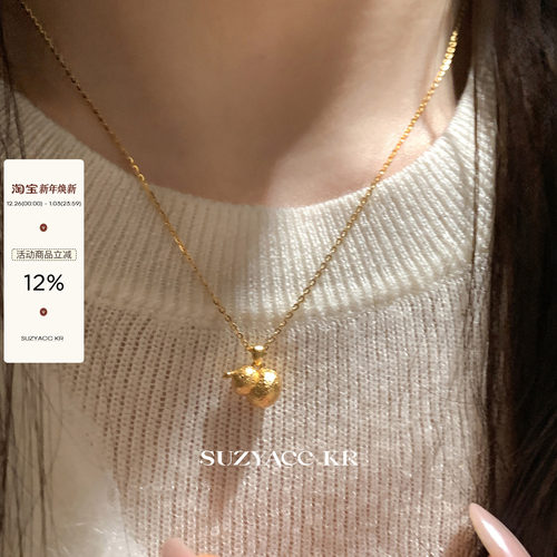 suzyacc kr纯银葫芦项链新中式简约小众高级感毛衣链轻奢气质颈链