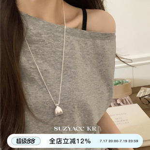 suzyacc kr早秋新品钱袋子锦囊毛衣链女简约小众高级百搭长项链
