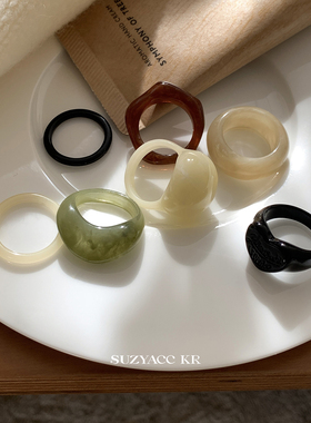【99元任选4件】腔调感小众设计亚克力戒指ins风高级感食指戒指环