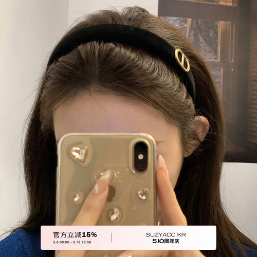 名媛猪鼻子秋冬丝绒发箍