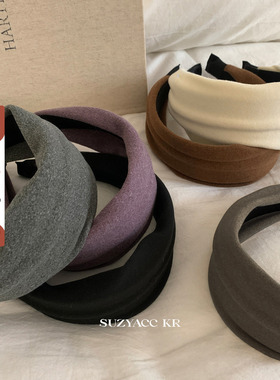 suzyacc kr超软糯布艺宽边发箍女2025新款百搭小众高级感洗脸头箍