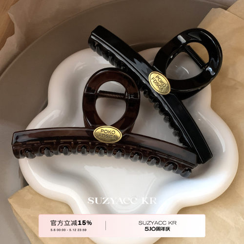 suzyacc kr简约小众设计亚克力金标抓夹女2026新款高级感盘发发夹