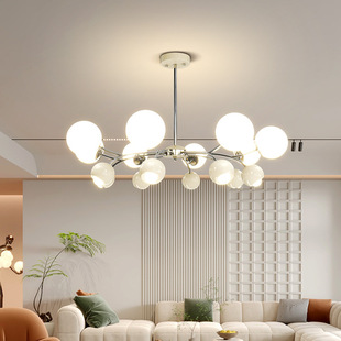 奶油风客厅吊灯法式大厅卧室主灯具现代简约大气魔豆创意餐厅吊灯