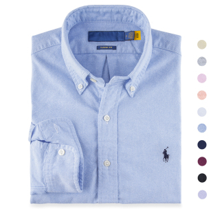 保罗长袖男士衬衫纯棉牛津纺休闲免烫衬衣2025新款